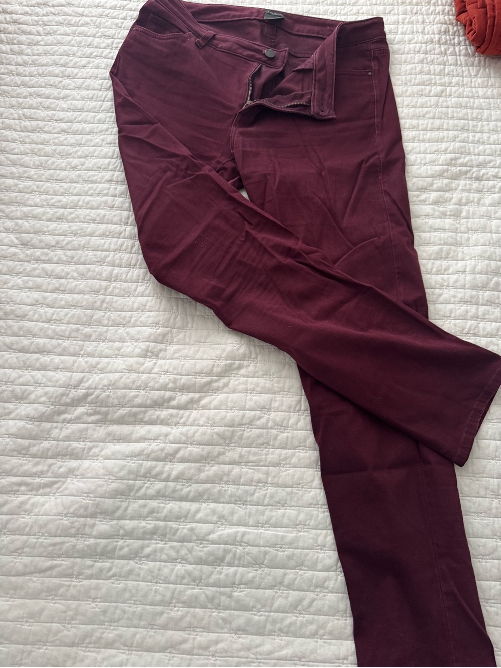 Ann Taylor Factory Burgundy Straight-Leg Pants